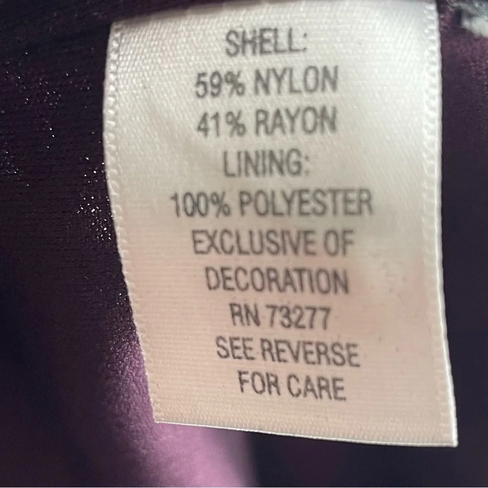 Dana Buchman Wine Colored Lace Lined Long Sleeve Mini Zip Back Scoop Neck Dress - Picture 9 of 10